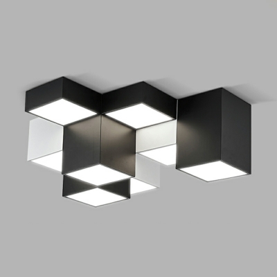 Contemporary Ceiling Light Geometric Metal Ceiling Fixture for Office