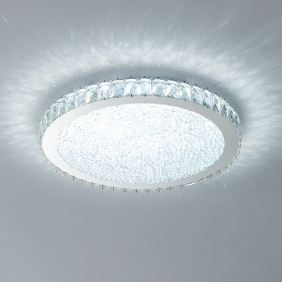 Crystal Tiered Flush Ceiling Light Modern Style 2 Lights Flush Mount Lighting Fixtures in Silver