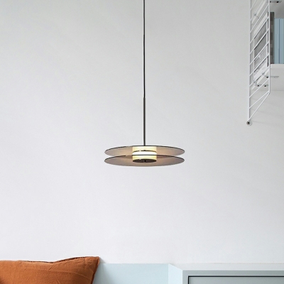 Glass Hanging Pendant Lights Disk Modern Hanging Ceiling Light for Living Room