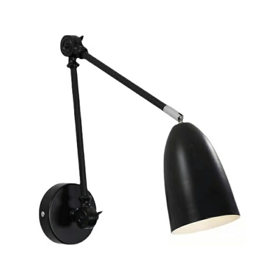 Industrial Single Wall Sconce Swing Arm Iron Wall Lamps for Bedroom Bedside