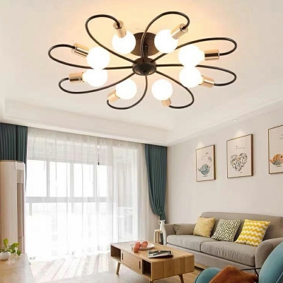 Industrial Style Ceiling Light Metal Geometric Ceiling Fixture for Living Room
