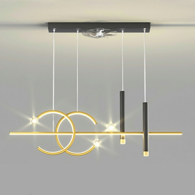 Linear Island Ceiling Light Minimalism Contemporary Chandelier Light Fixture for Dinning Room