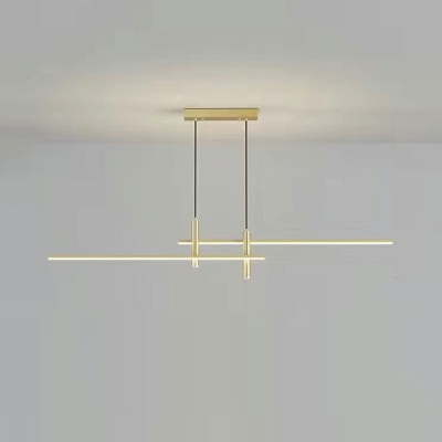 Minimalism Island Chandelier Lights LED Linear Flush Mount Chandelier for Living Room