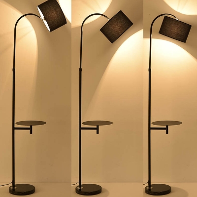 Minimalism Style Floor Lighting 1-Bulb Metal with Fabric Shade Floor Lamp