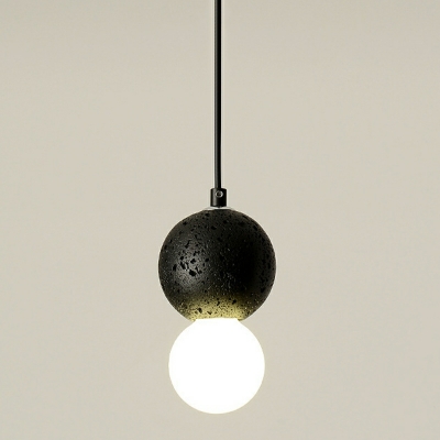 Modern Farmhouse Pendant Lighting Single Bulb Stone Hanging Light Fixture