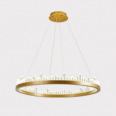 Modern Minimalist Chandelier Light Luxury Crystal Round Chandelier for Living Room