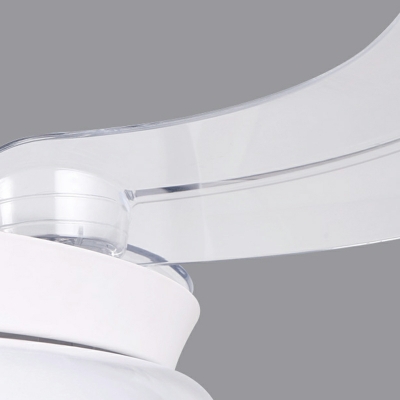 Modern Style 1-Light White Semi Mount Lighting Acrylic Semi Fan Flush for Living Room Bedroom