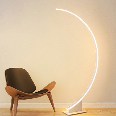 Modern Style Linear Floor Lamps Metal 1-Light Led Light in Coffee