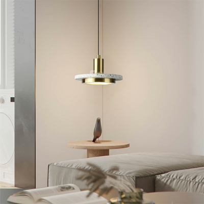 Nordic Industrial Style Terrazzo Single Pendant Simple Hanging Lamp for Bedroom