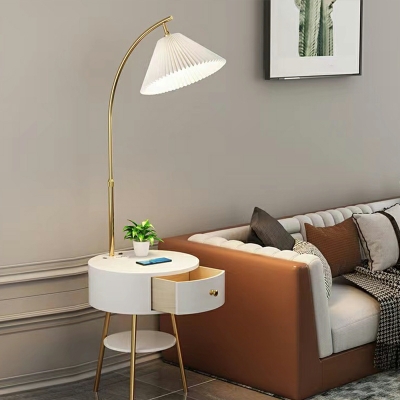 Single Bulb Floor Light Contemporary Style Feather Shade Floor Lamp