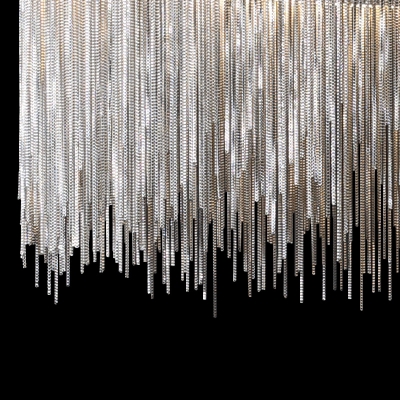 Ultra-Contemporary Pendant Lighting Fixtures Aluminum Chandelier Lighting in Silver