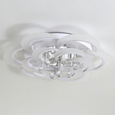 White Flower Starburst Flush Mount Light LED Flush Mount Ceiling Light Fixture
