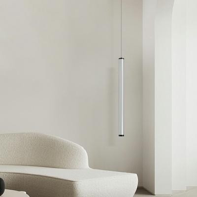 1-Light Hanging Ceiling Lights Contemporary Style Tube Shape Metal Pendant Light Fixture