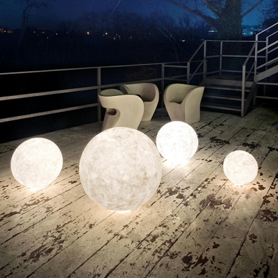 Ball Shape Floor Lamp Minimalist Style Single Head Floor Lighting in White