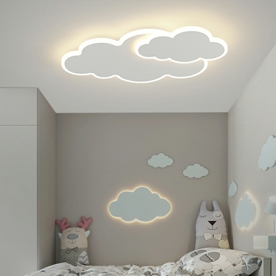 Contemporary Cloud Flush Mount Light Fixtures Acrylic and Metal Led Flush Light