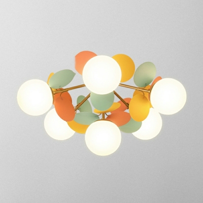 Contemporary Flower Ceiling Mount Light Fixture Acrylic Close to Ceiling Lamp