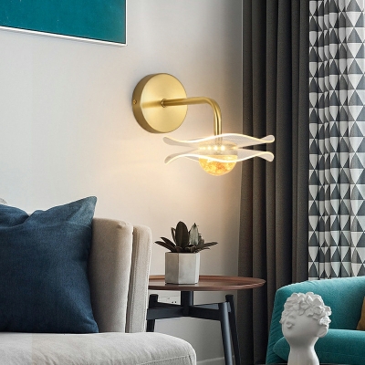 Globe Shade Wall Lighting Modern Style Acrylic Wall Lighting Ideas for Living Room