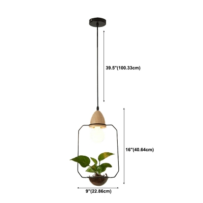 Industrial Pendant Lighting Vintage Geometric Hanging Ceiling Lights for Living Room No Plants