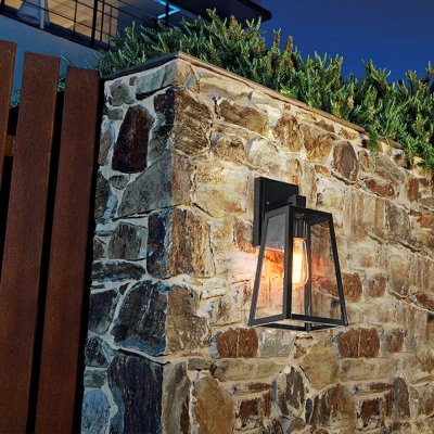 Industrial Style Wall Lamp 1 Light Clear Glass Wall Light for Outdoors