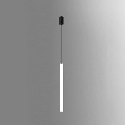 Modern Minimalist Long Line Pendant Light LED Cylindrical Bedroom Hanging Lamp