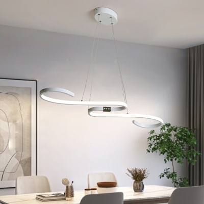 Modern Simple Chandelier Lamp Curved Metal Chandelier Lights for Dining Room