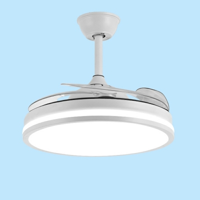 Modern Style Semi Mount Lighting Acrylic Semi Fan Flush for Living Room