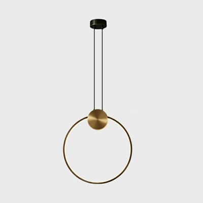 Nordic Minimalist Line Hanging Lamp LED Creative Single Pendant for Bedroom