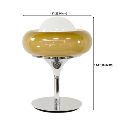 Single Bulb Table Tamp Metal with White Glass Shade Table Lighting