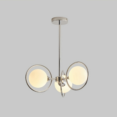 Sputnik Chandelier Lamp White Glass Chandelier Light for Living Room