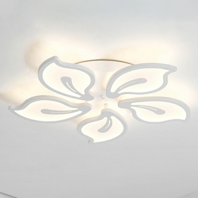 Starburst Flush Mount Light with Acrylic Shade Flush Mount Lighting in White