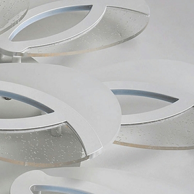 Starburst-Inspired Design Flush Mount Lighting with Acrylic Shade Flush Mount Fixture in White