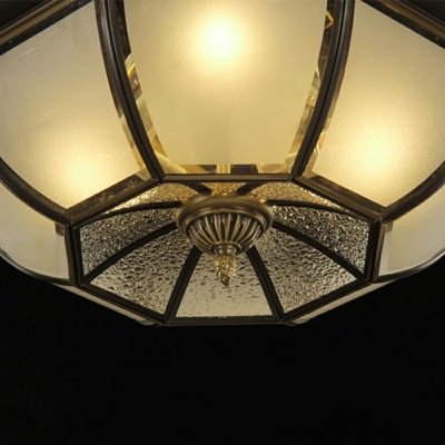 Traditional Beveled Flush Mount Ceiling Light Fixtures Glass Panes Flush Mount Lamp