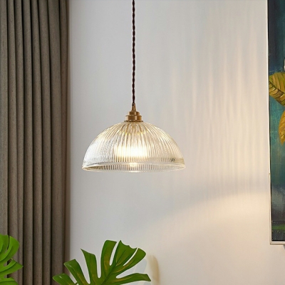 Vintage Dome Pendant Light Industrial Glass Hanging Ceiling Lights for Living Room