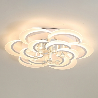 White Flower Starburst Flush Mount Light LED Flush Mount Ceiling Light Fixture