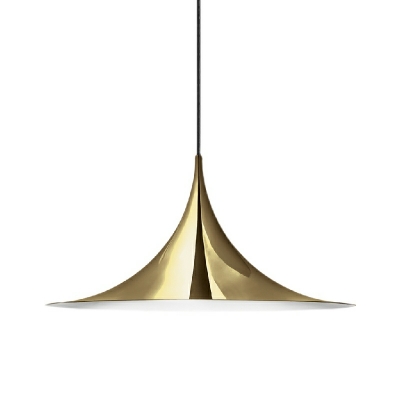 1 Light Metal Pendant Lighting Trumpet Shaped Hanging Lamp