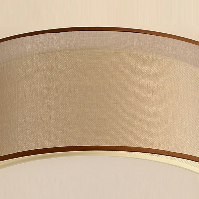 Coffee Fabric Shade Flush Mount Lighting Metal and Acrylic Flush Mount Ceiling Light Fixture