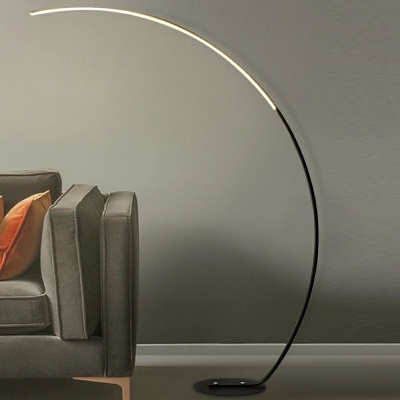 Contemporary Floor Lamp 1 Light Curve Metal Floor Lamp for Living Room
