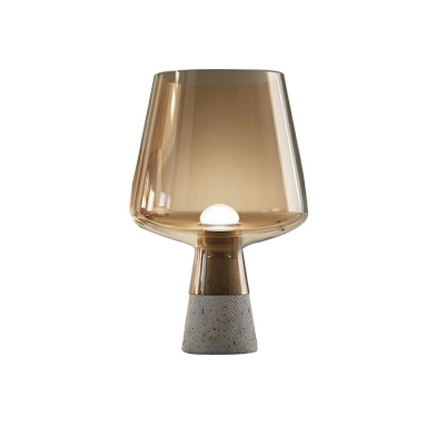 Contemporary Style Table Lamp Single Head with Glass Shade Table Light