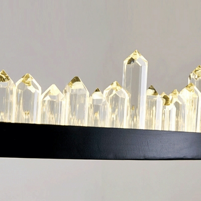 Modern Minimalist Chandelier Light Luxury Crystal Round Chandelier for Living Room