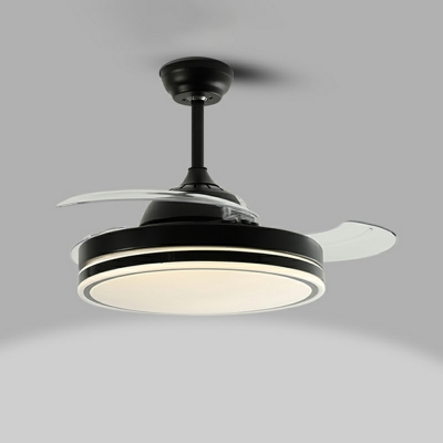Modern Minimalist Semi-Flushmount Light LED Acrylic Semi Flush Fan Light for Bedroom