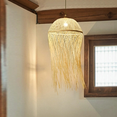 Modern Pendant Lighting Bamboo Weaving Hanging Lamp for Dining Room