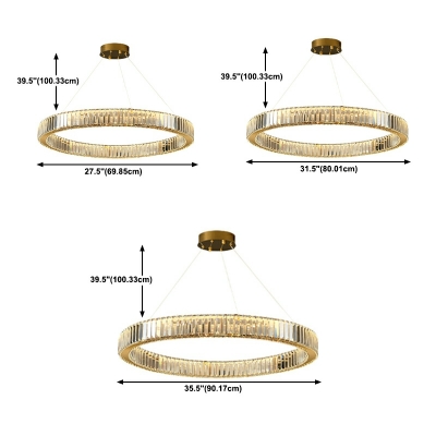 Modern Style Crystal Chandelier Lamp Ring Shaped Chandelier Light for Living Room