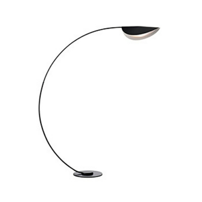 Modern Style Curved Tubes Floor Lamps Metal 1-Light Night Lamps in Black