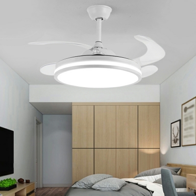 Modern Style Semi Mount Lighting Acrylic Semi Fan Flush for Living Room