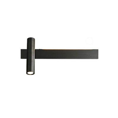 Rectangular Sconce Light Fixture Modern Style Metal 2-Lights Wall Mounted Lamps in Black