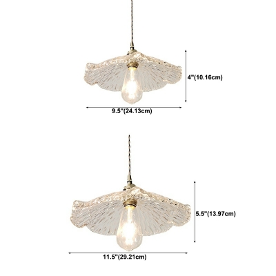 Single Light Pendant Light Fixture with Glass Shade Hanging Light Fixture in Clear
