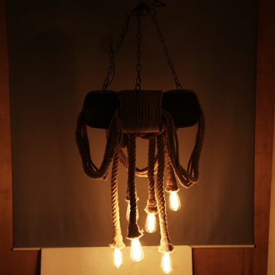 Vintage Black Chandelier Pendant Light Industrial Suspension Light for Living Room