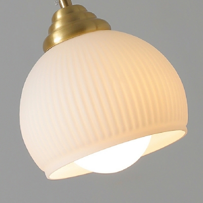 White Glass Shade Vintage Pendant Lighting Metal Hanging Light Fixture