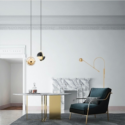 1 Light Gold Pendant Lighting Postmodern Metal Hanging Lamp for Dining Room