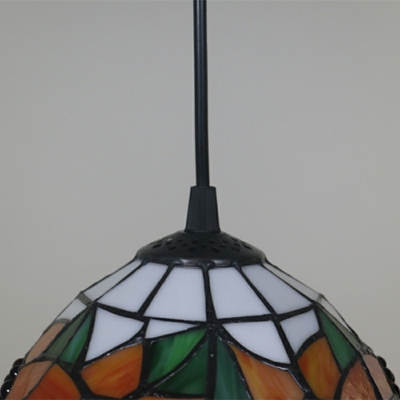 1-Light Hanging Lights Tiffany Style Dome Shape Metal Pendant Light Fixture